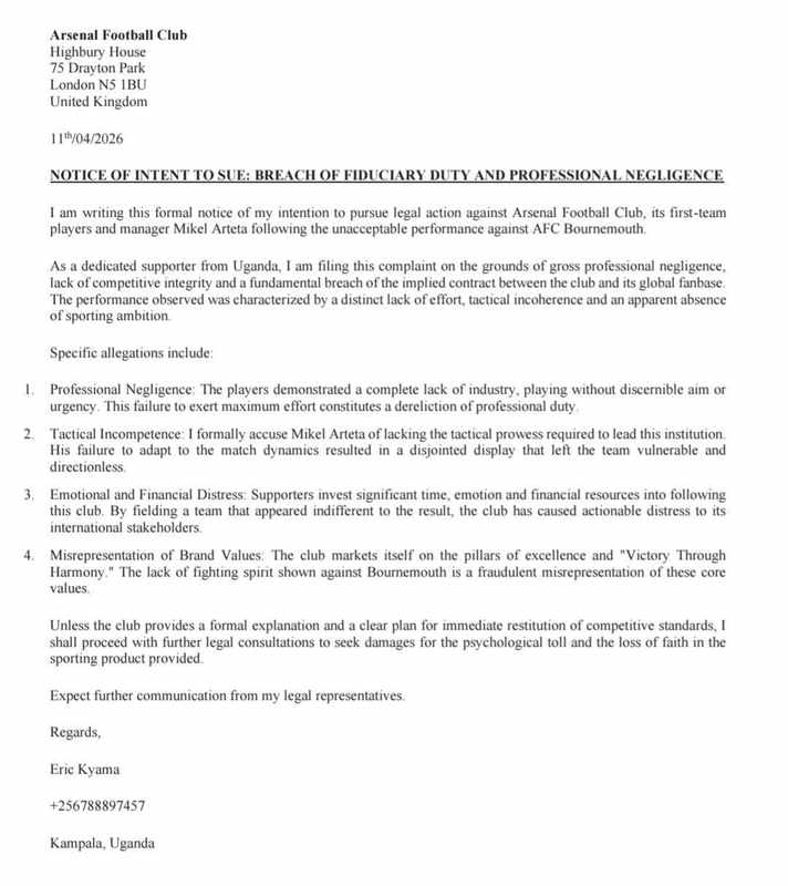  【深度解析】从法律视角审视球迷精神索赔：阿森纳困局背后的体育契约关系重构 体育新闻